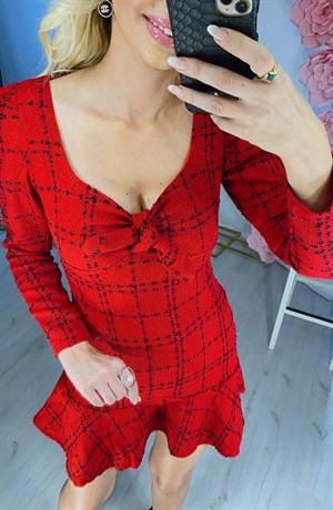 Kırmızı Tüvit Elbise